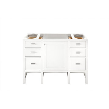 Addison 48" Single Vanity Cabinet, Glossy White, No Top
