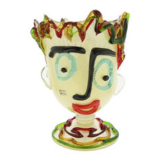 Murano Glass Picasso Head Vase, Tall