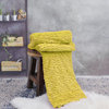 Air Brushed Colleen Oversized Faux Fur Throw Blanket, Lemon Curry Yellow, 60x70