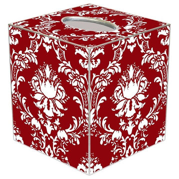 TB1276 - Red & White Damask Tissue Box Cover
