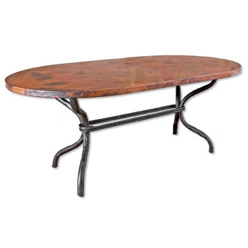 Woodland Dining Table With 44"x72" Soft Oval Copper Top