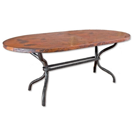 Woodland Dining Table With 44"x72" Soft Oval Copper Top