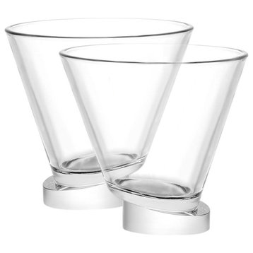 Aqua Vitae Round Off Base Martini Glasses 8.6 oz, Set of 2