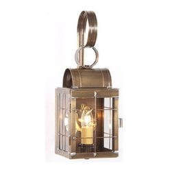Saving Shepherd - Colonial Entry Lantern, Weathered Brass - Outdoor Wall Lights And Sconces