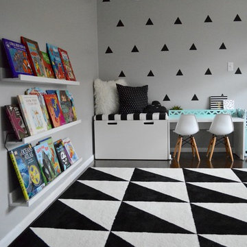 Monochrome graphic toddler room