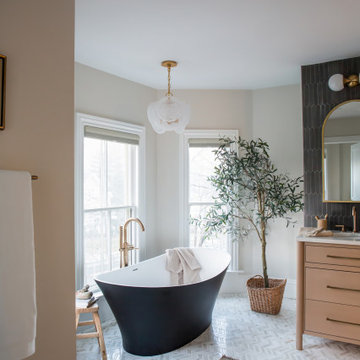 Modern Victorian Inspired Primary Bathroom