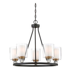 Minka Lavery Studio 5 Chandelier - Painted Bronze W/Natural Brush