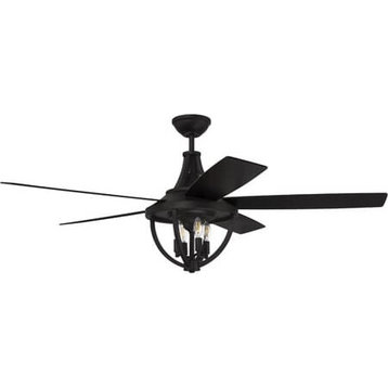 Craftmade Nash 4-Light Outdoor Ceiling Fan in Flat Black
