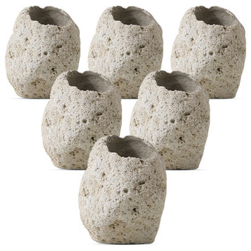Serene Spaces Living Natural Pumice Stone Vase, Chunky, Pack of 12