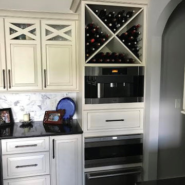 Amish Custom Cabinets- Antique White with Coco Glaze and Maple Espresso