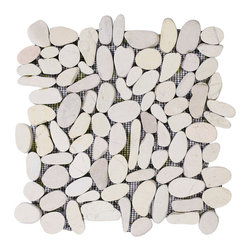Pebbles White Flat - Mosaic Tile