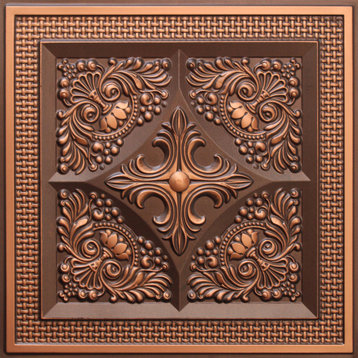 Antique Copper 3D Ceiling Panels, 2'x2', 100 Sq Ft, Pack of 25