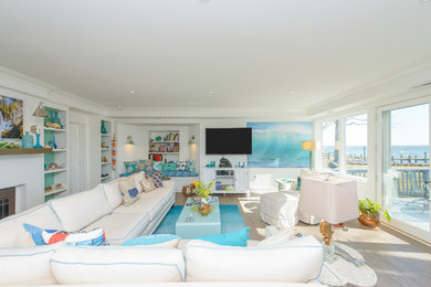 Inspiration for a coastal living room remodel in Baltimore