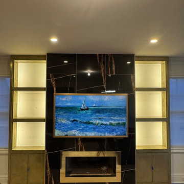 Custom Liquid Metal Finish on Built-In Cabinetry | Brookfield, CT