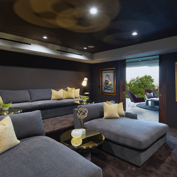 Los Tilos Hollywood Hills luxury home theater decor