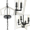 Galloway 4-Light 18" Matte Black Foyer Light With Distressed White Accents