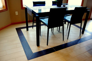 Inspiration for a contemporary dining room remodel in Other
