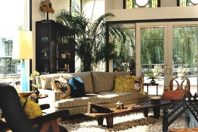 Living room - eclectic living room idea in New York