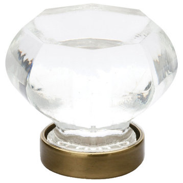 Emtek 86010 Crystal And Porcelain 1 Inch Geometric Cabinet Knob - French