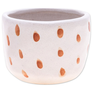 Novica Handmade Speckled Bud Ceramic Flower Pot