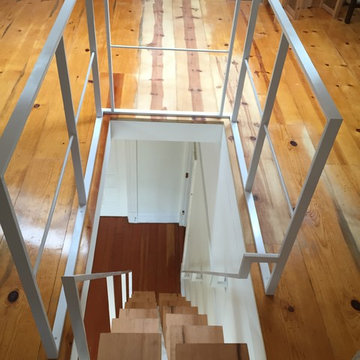guard rail above - alternating step staircase