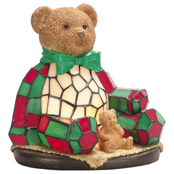 Dale Tiffany Handmade Christmas Noel Bear Accent Lamp