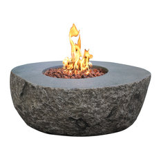 40 x 30 Black Powdercoat Top -Beige Powdercoat Base Propane COOKE Santa Barbara Rectangular Fire Pit Table