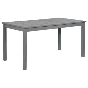 Walker Edison Simple Outdoor Wood Patio Dining Table in Gray Wash