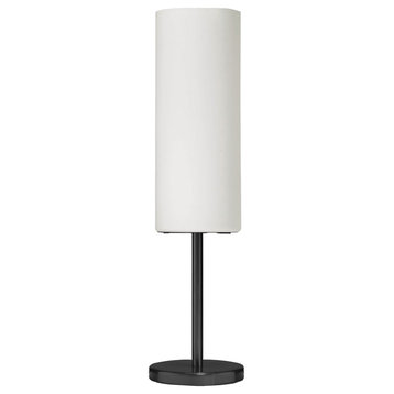 White Modern Table Lamp, Matte Black