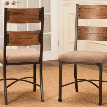 Sunset Trading Rustic Elm Industrial Side Chair (Set of 2)
