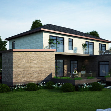 Contemporary country house with terrace