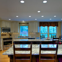 island and table in granite