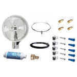 Advanced Systems - 18" Wall/Ceiling Mounted, Oscillating Misting Fan KIT, White - 68025-Ring Durable epoxy corrosion black finish Industrial grade aluminum blades Completely sealed, outdoor rated Includes mounting bracket Stainless steel hardware/all metal construction Stainless steel mist ring (4) .012 Misting nozzles Pre-wired with a 12 FT 15 volt heavy duty cord and In-line filter. 18” misting fan is totally enclosed, maintenance free, high efficiency motor has completely sealed bearings. UL and CUL certification (File# E144918) One Year Warranty.