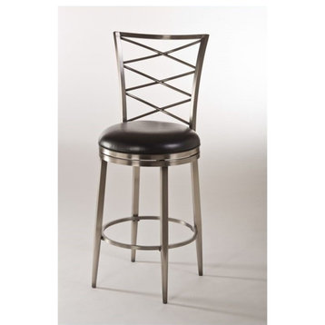 Hillsdale Harlow 43.75" Metal Contemporary Counter Stool in Black/Antique Pewter