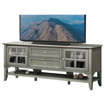 Bowery Hill 76" Traditional Wood TV Console in Vintage Green