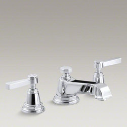 KOHLER Polished Chrome Pinstripe&reg; Pure Widespread Bathroom Sink Faucet - Bathroom Sink Faucets