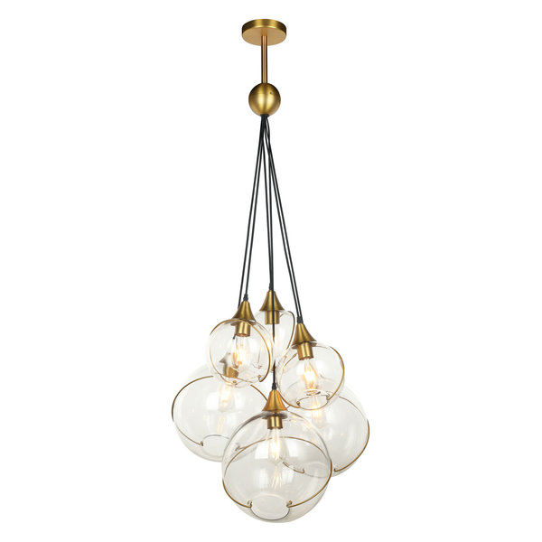 Antique Brass And Glass Globe 5 Light Alessa Chandelier Antique Brass And Glass Globe 5 Light Alessa Chandelier