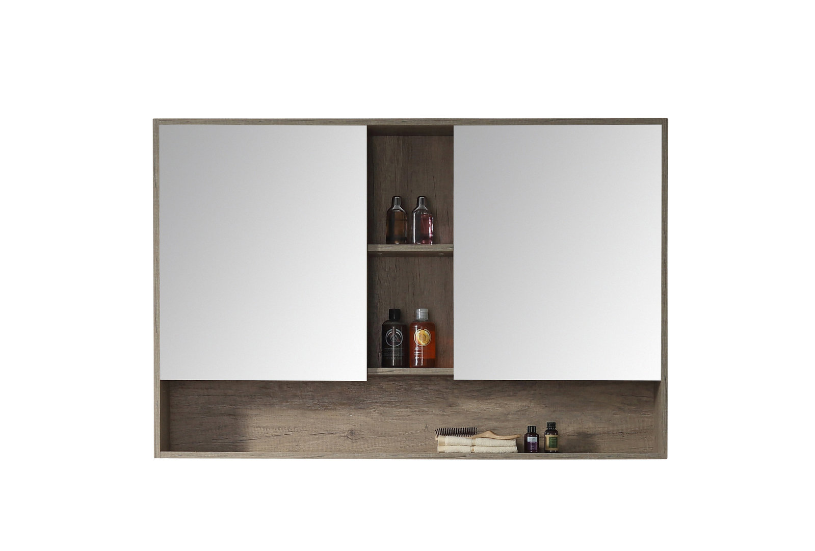 Fine Fixtures Surface Mount Bathroom Medicine Cabinet, Grey.