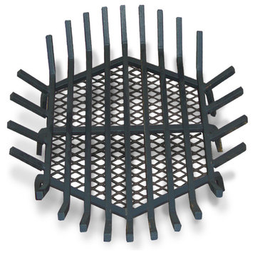 Round Fire Pit Grate, Welded Steel, 38", With Char-Guard