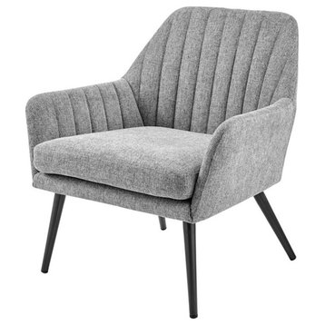 New Pacific Direct Jolene 17" Fabric Plywood Accent Arm Chair in Gray