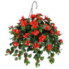 Artificial Red Hibiscus Hanging Basket
