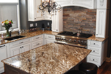 Example of a classic kitchen design in Other