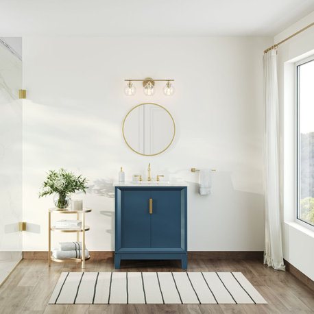 The Ezra Bathroom Vanity, Monarch Blue, 30", Single Sink, Freestanding