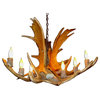 Real Shed Antler Moose Single Tier Chandelier, Small, With Parchment Shades