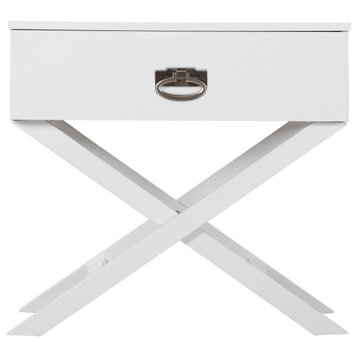 Trifold  Base Nightstand, White