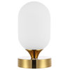 Eli 8" Bohemian Farmhouse Iron Rechargeable Integrated LED Table Lamp, Gold