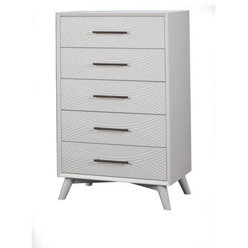 Alpine Furniture Tranquility 5 Drawer Wood Chest in White