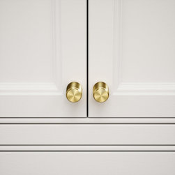 Dali Fluted Brushed Gold Furniture Knobs - Drawer & Cabinet Hardware