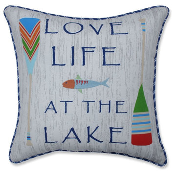 Outdoor/Indoor Love Life at the Lake Outdoor/Indoor Throw Pillow