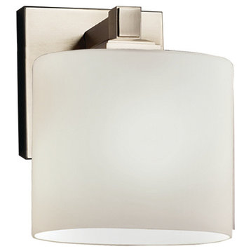 Fusion Regency 1-Light Wall Sconce, Oval, Brushed Nickel, Opal Shade